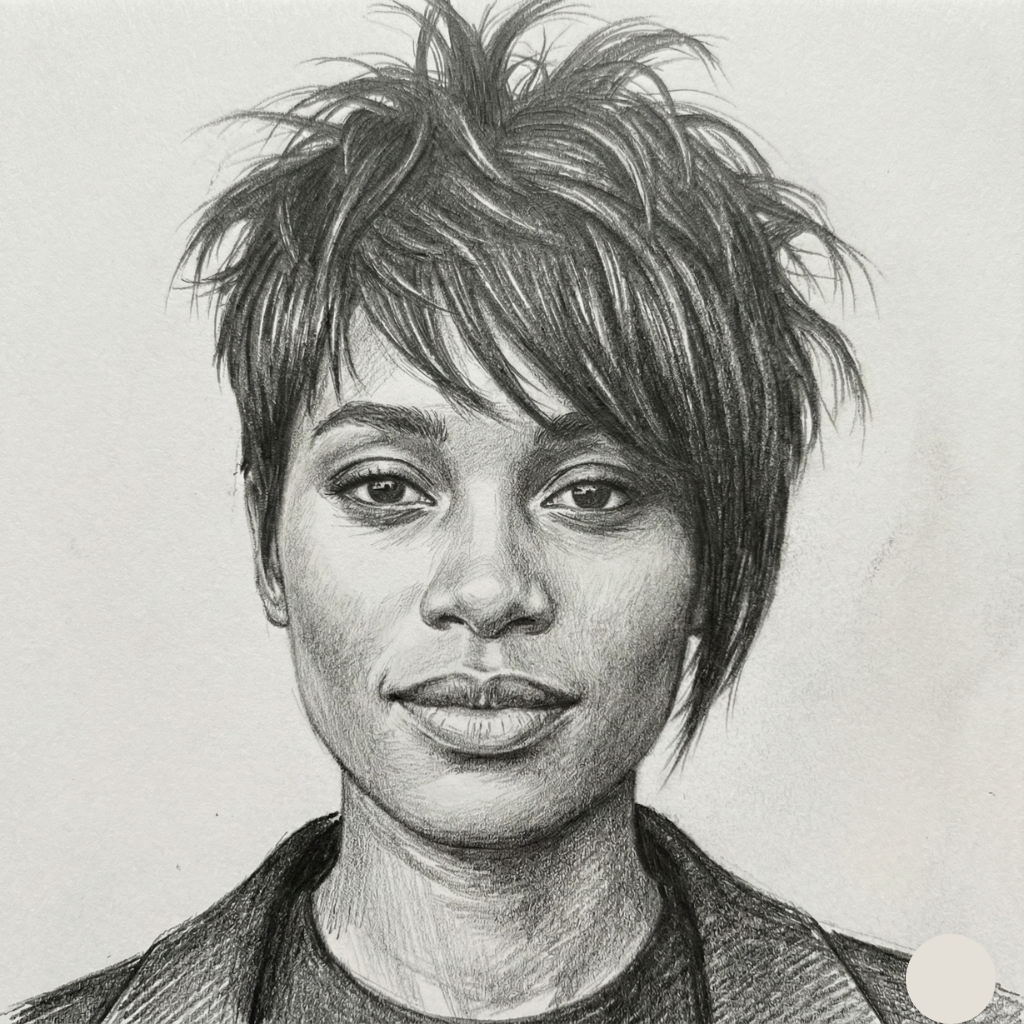 Flamboyant Gamine hair style