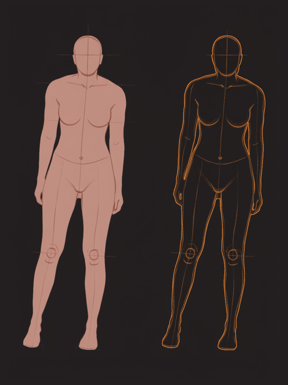 Emma Watson - Kibbe sketch lines